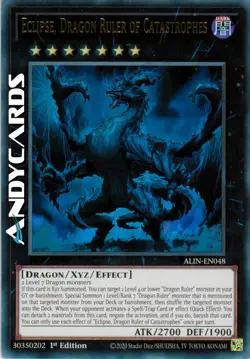 ECLIPSE, DRAGON RULER OF CATASTROPHES • Ultra R • ALIN EN048 • 1Ed • Yugioh! - Image 1
