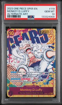 2023 ONE PIECE OP05 119 MONKEY D LUFFY GEAR 5 NIKA SEC ALT ART ENGLISH PSA 10 - Image 1