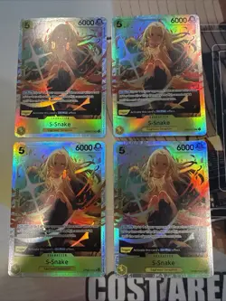 4x S-Snake OP08-112 - One Piece TCG English - SR Super Rare Foil Playset NM - Image 1