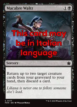 MTG MACABRE WALTZ FOIL EXC - VALZER MACABRO 177 - FDN - MAGIC - Image 1