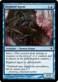 1x BLIGHTED AGENT - Human - New Phyrexia - MTG - Magic the Gathering - Image 1