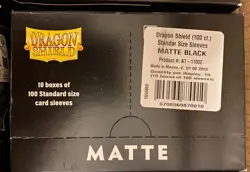 Matte Black Case Display Dragon Shield 10 Packs 100 Standard Size Sleeves - Image 1