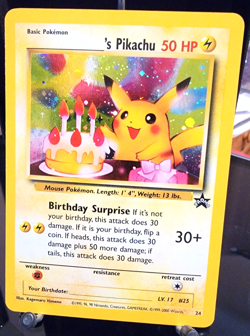 2001 Pokemon Black Star Promo Birthday Pikachu #24 - Holo Rare - MP - Unwritten! - Image 1