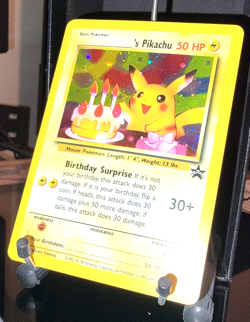 2001 Pokemon Black Star Promo Birthday Pikachu #24 - Holo Rare - MP - Unwritten! - Image 2