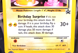 2001 Pokemon Black Star Promo Birthday Pikachu #24 - Holo Rare - MP - Unwritten! - Image 5