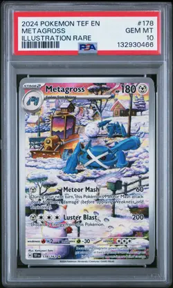 2024 POKEMON TEF EN-TEMPORAL FORCES ILLUSTRATION RARE #178 METAGROSS PSA 10 - Image 1