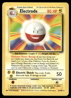 Pokemon Cards Electrode 21/102 UNLIMITED Base Set Rare LP - Image 1