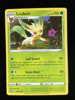 Leafeon HOLO RARE BLACK STAR PROMO SWSH191 (NM) Pokemon Cards - Image 1