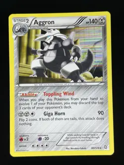 Pokemon TCG Aggron 80/124 Dragons Exalted Holo Rare LP/NM - Image 1