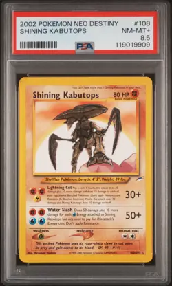 2002 POKEMON NEO DESTINY #108 SHINING KABUTOPS PSA 8.5 - Image 1