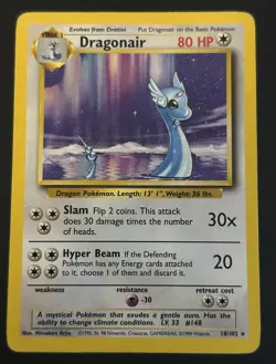 Pokemon Dragonair 18/102 Base Set MP - Image 1