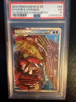 Pokemon 2010 HGSS Undaunted Kyogre & Groudon Legend Holo Rare #88 PSA 5 - Image 1