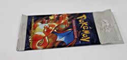 1999 Pokemon Base Set Unlimited Long Crimp Charizard Booster Pack LITE, SEALED - Image 3