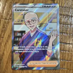 Pokemon TCG Caretaker 203/167 Sv06 Twilight Masquerade Full Art Ultra Rare Holo - Image 1