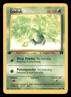 Oddish 63/82 1st Edition Team Rocket 2000 Pokemon WotC - Image 1