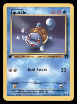 Squirtle 68/82 1st Edition Team Rocket 2000 Pokemon WotC - Image 1