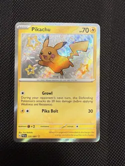 Pokemon Pikachu 131/091 SV Paldean Fates Shiny Holo Rare 2024 - Image 1