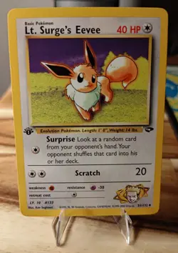 Pokemon Lt. Surge's Eevee Non-Holo 1st Ed. 51/132 Gym Challenge - Near Mint - Image 1
