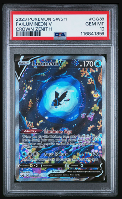 POKEMON SWORD & SHIELD CROWN ZENITH GG39 FULL ART/LUMINEON V PSA 10 GEM MINT! - Image 1