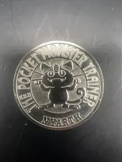 MEOWTH Bandai Battle Coin Silver 1997 Pokemon Japanese Nintendo NM/ MINT - Image 1