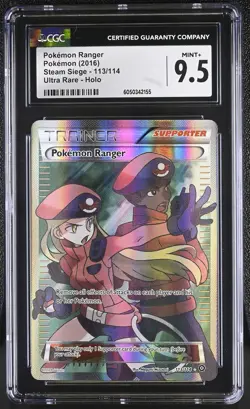 CGC 9.5 Pokemon Ranger Steam Siege 113/114 Ultra Rare Pokemon Card - Image 1