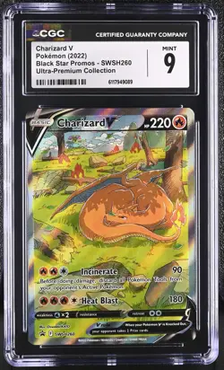 CGC 9 Charizard V Black Star Promo SWSH260 UPC Pokemon Card - Image 1