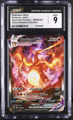 CGC 9 Charizard VMAX Black Star Promo SWSH261 UPC Pokemon Card - Image 1