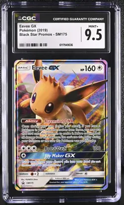 CGC 9.5 MINT+ Eevee GX 2019 Black Star Promos SM175 Pokemon Card - Image 1