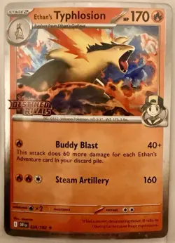 Pokemon TCG Ethan's Typhlosion Card 34/182 Destined Rivals Stamped Promo - Image 1