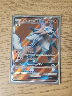 Lycanroc GX 136/147 Full Art Ultra Rare Holo Pokemon Card Burning Shadows NM - Image 1