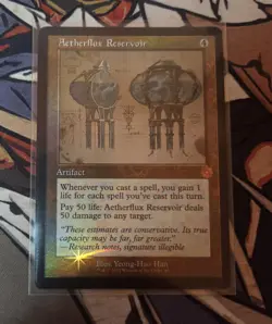 MTG Aetherflux Reservoir Brothers' War - NM Schematic Foil - Image 1