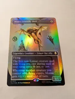 Momo, Friendly Flier (Borderless) #317 (Foil) (NM) TLA Magic MTG - Image 1