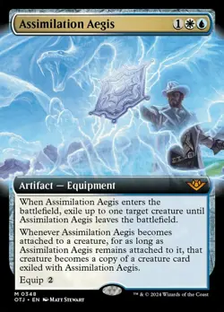 MTG Assimilation Aegis - Foil - Extended Art, Outlaws of Thunder Junction, Near - Image 1