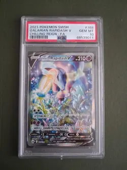2021 Pokemon SWSH Chilling Reign Galarian Rapidash v #168/198 PSA 10 - Image 1