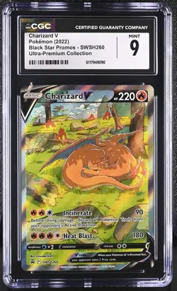 CGC 9 Charizard V Black Star Promo SWSH260 UPC Pokemon Card - Image 1