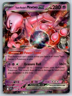 Team Rocket's Mewtwo ex - Black Star Promo SVP 205 Pokemon Card NM - Image 1