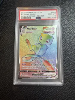 Pokemon Mew VMAX 268/264 Fusion Strike Secret Rare Full Art Holo PSA 10 - Image 1
