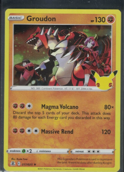 Pokemon Celebrations Groudon 17/25 Holo Rare NM - Image 1