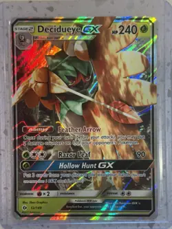 Pokemon Decidueye GX 12/149 Sun and Moon Full Art Holo Foil Ultra Rare 2017 - Image 1