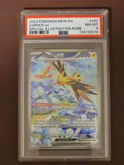 Pokemon TCG Zapdos EX 202/165 Scarlet & Violet 151 Sir Holo Card PSA 8 - Image 1