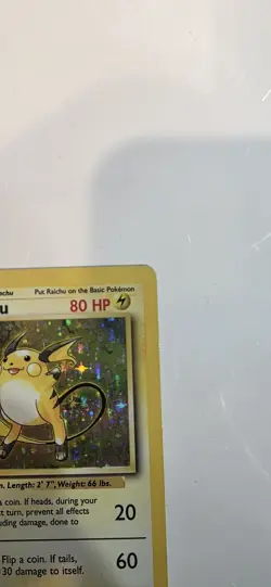 Raichu 14/102 Pokemon Card Base Set Holo Rare Mint Condition - Image 3