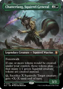Foil - Chatterfang, Squirrel General (Borderless) - 82 / NM / English MTG - Image 1