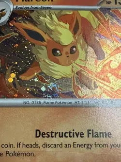 *SWIRL* Flareon Pokemon Scarlet & Violet SVP 167 Cosmos Holo Black Star Promo - Image 2