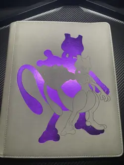 Ultra PRO Mewtwo Faux Leather Binder Gray Purple 9-Pocket Flexible Pokemon TCG - Image 1