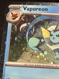 *SWIRL* Vaporeon Promo Cosmos Holo Prismatic Evolutions Pokemon TCG SVP168 - Image 2