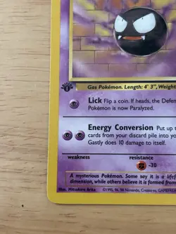 Pokemon TCG Gastly Fossil 33/62 Uncommon Basic 50 HP 1st Edition English 1999 - Image 3
