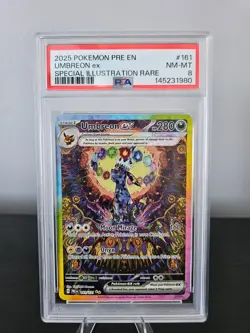 Pokemon Umbreon 161/131 Prismatic Evolutions Special Illustration Rare PSA 8 - Image 1