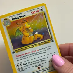 Dragonite Holo #4 Fossil 1st Edition Pokemon TCG 1999 NEAR MINT - Image 2