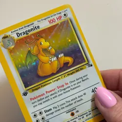 Dragonite Holo #4 Fossil 1st Edition Pokemon TCG 1999 NEAR MINT - Image 3