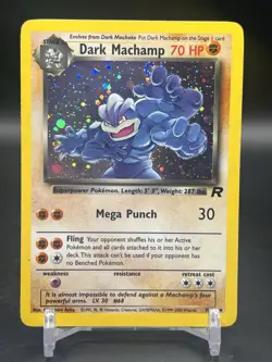 Dark Machamp Holo Rare Team Rocket 10/82 1999 Pokemon English WOTC MP - Image 1